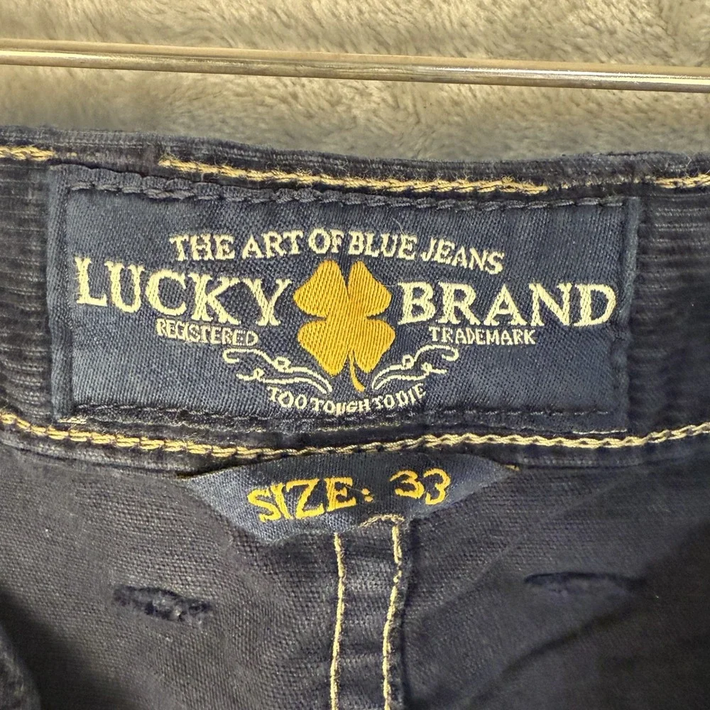 Lucky Brand Mens 221 Slim Straight Corduroy Shorts Navy Blue‎ Size 33